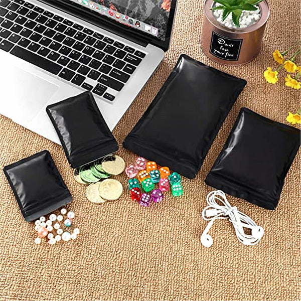 100PCS Black Aluminum Bag Mylar Foil Pouch Heat Sealer Food Storage Package Bags