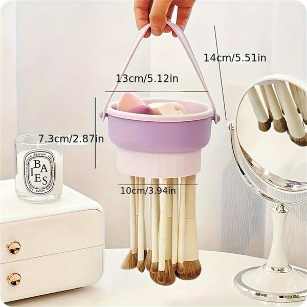 3 in 1 Makeup Brush Cleaner & Drying Rack Set