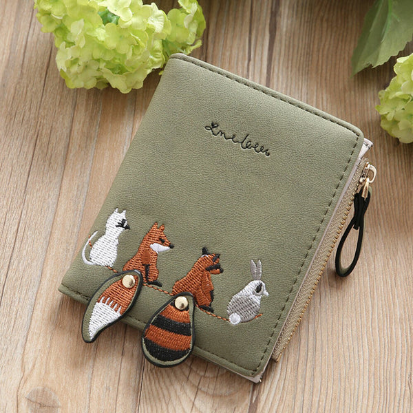 Small Card for Girls Holder Key Bag Money Bag Coin Purse Cute Fox Women Wallets