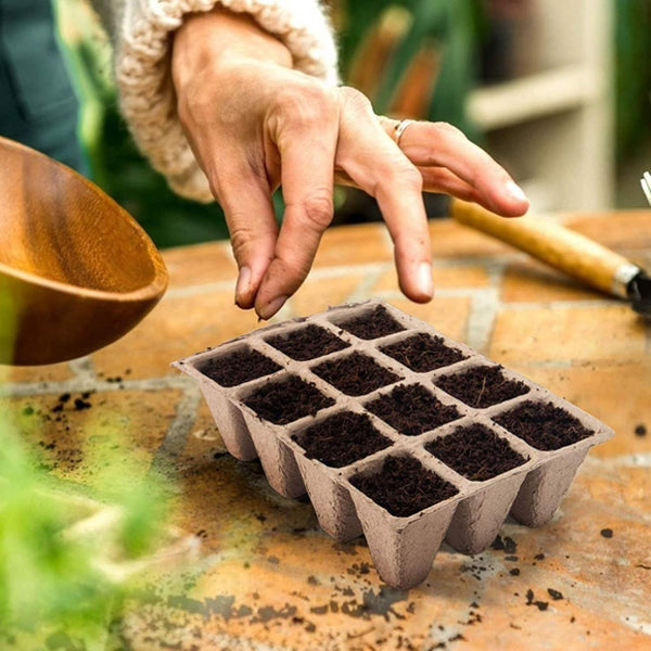 30x 12 Holes Biodegradable Paper Seedling Pots Seed Tray Garden Nursery AU