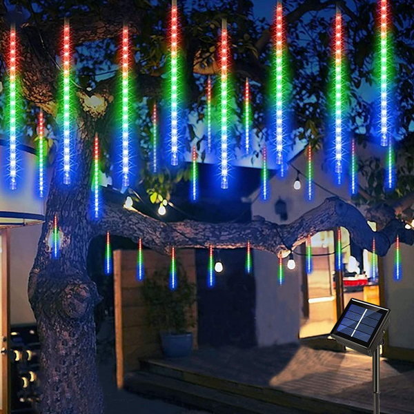 LED Solar Lights Meteor Shower Rain Christmas Tree String Lights Garden Outdoor