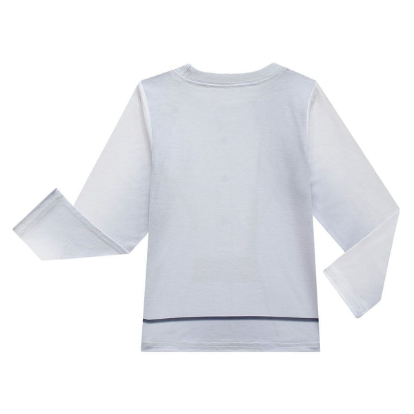 Back view of Mr Wolf costume white top