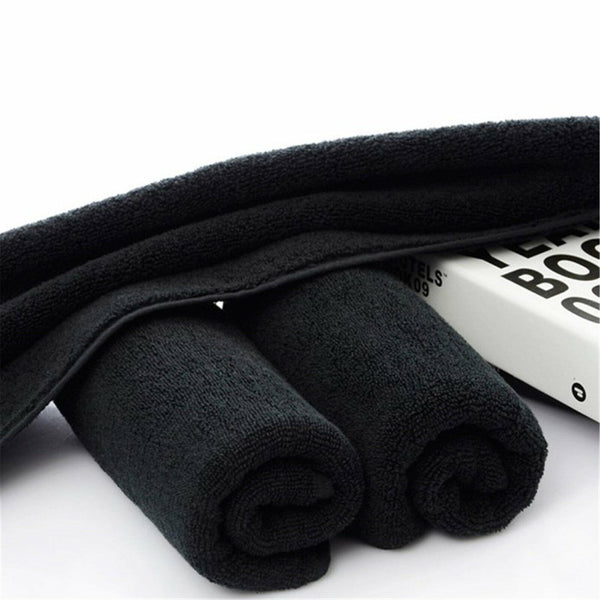 Microfiber Towel GYM Sport Footy Travel Camping Swimming Drying Microfibre Black