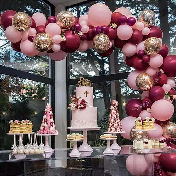 110PCS Wine Red Balloon Garland Arch Kit Birthday Wedding Party Decorations
