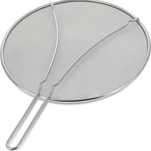 2PCS Stainless Steel Splatter Screen Oil Splash Guard Frying Pan Cover