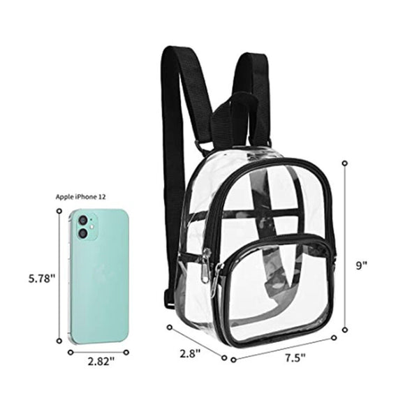 Transparent PVC Backpack Clear Travel School Bag | Security Stadium Hiking Rucksack