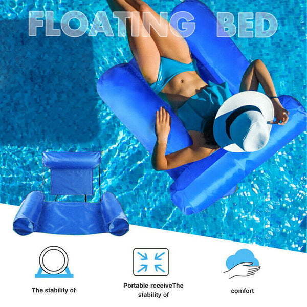 Inflatable Floating Water Hammock Float Pool Lounge Bed Sea Beach Swimming Chair