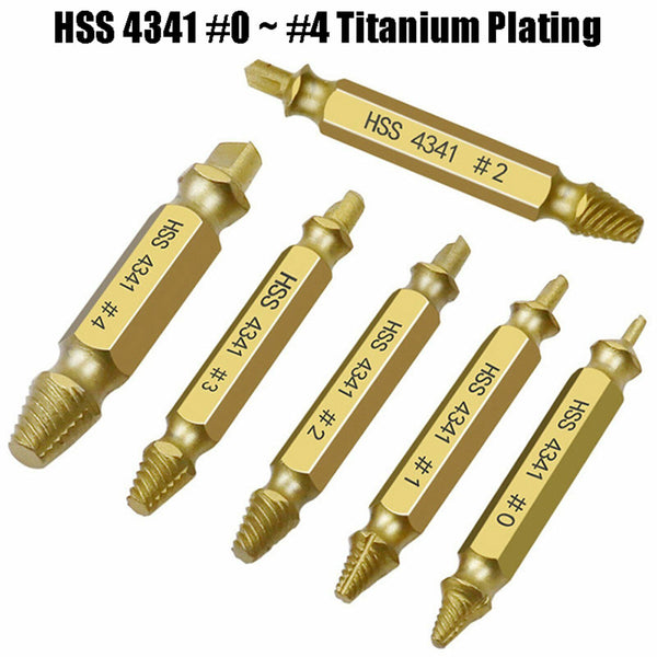 6pcs Damaged Screw Extractor Speed Out Drill Bits Tool Set Broken Bolt Remover