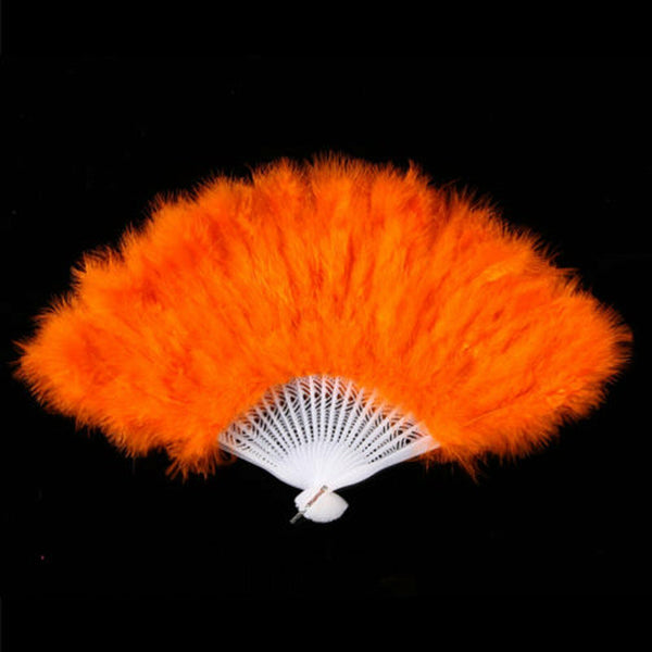 2PCS Feather Fan Folding Costume Wedding Showgirl Dance Fancy Party Decor Craft