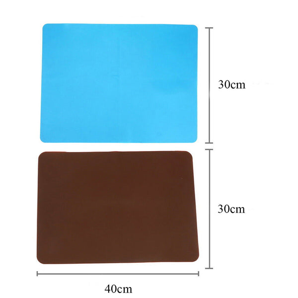 2pcs A3 Silicone Baking Mat Pastry Bakeware Pad Tray Clay Fondant Sheet 30x40cm