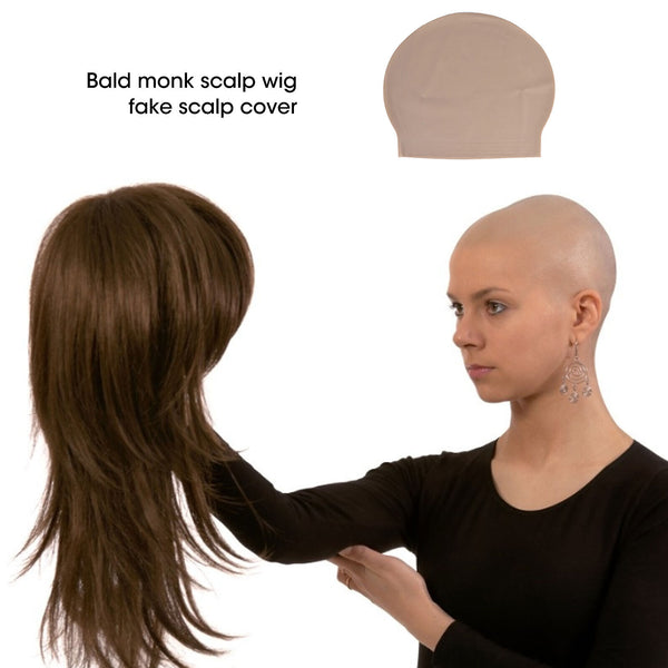 2x Rubber Bald Skin Head Unisex Funny Skinhead Dress Fancy Costume Latex Wig Cap