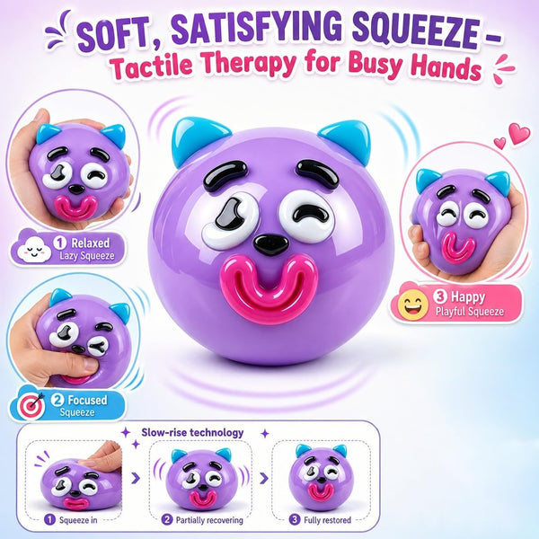 Smushers Face Squishy Stress Relief Toy Soft Slow Rising Sensory Squeeze Ball