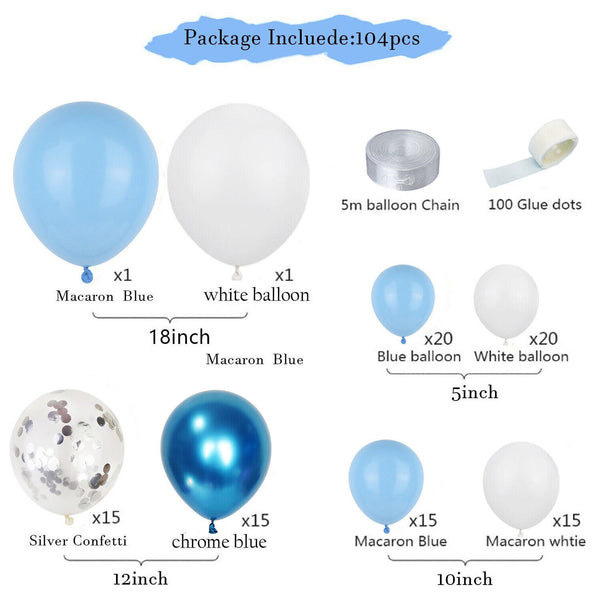 104pcs Balloon Arch Kit Set Garland Birthday Wedding Baby Shower Party Decor