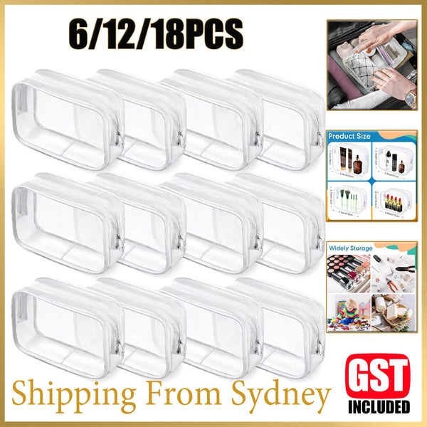 Cosmetic Makeup Toiletry Clear PVC Organizer Travel Wash Bag Holder Set