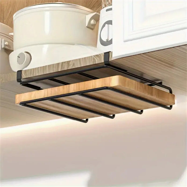 2pcs Kitchen Hanging Rack Organizer | Over Cabinet Door Hook for Cutting Boards & Towels