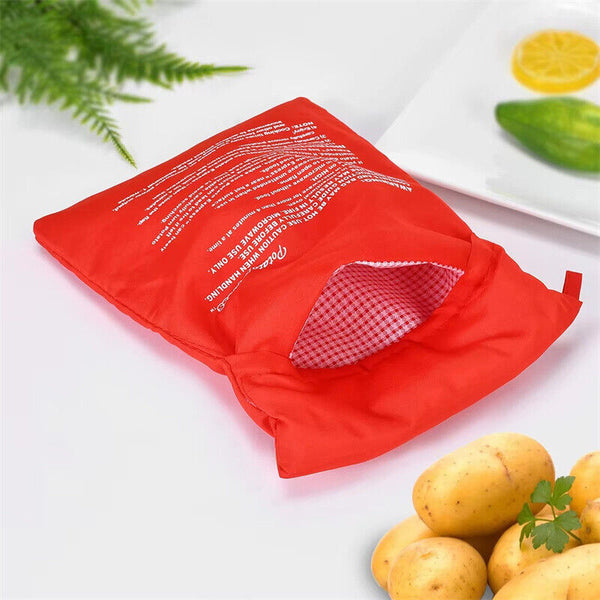 2X Microwave Potato Bag Baked Potato Corn Express Cooking Bag Reusable Washable