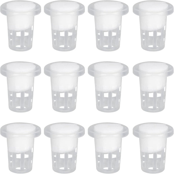 50PCS Hydroponic Net Cups with 48 Sponges Mesh Pot Baskets Aeroponic Grow System