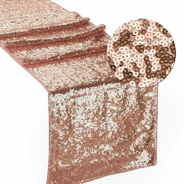 30x180cm Rose Gold Sequin Table Runner Wedding Event Party Bling Decorat Sashes
