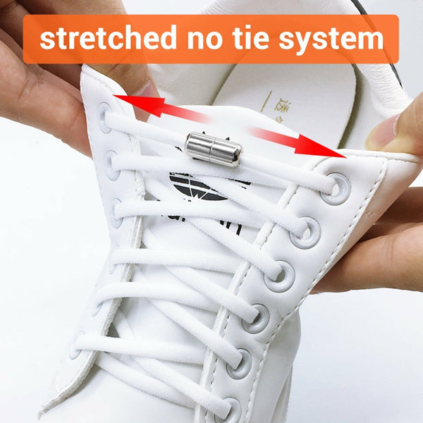 2pairs No Tie Locked Elastic Shoelace Shoe Lace Lazy Laces Sneakers Sports Adult