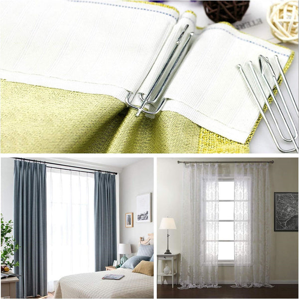 6M Multifunction Curtain Heading Pleat Tape for Home Sewing Curtain +15 x Hooks