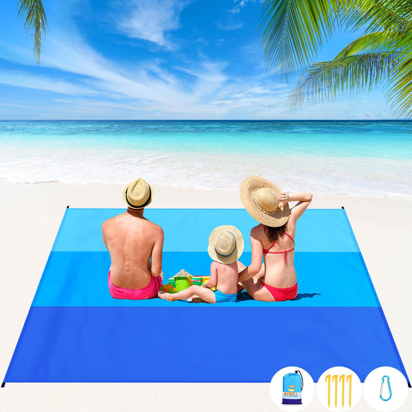 2Pcs Extra Large Waterproof Picnic Blanket 145x200cm Beach Mat with Carry Bag Camping Outdoor Rug