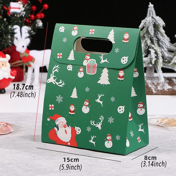 50PCS Christmas Candy Biscuit Packaging Box Small Gift Bag for Baking Hand Treat