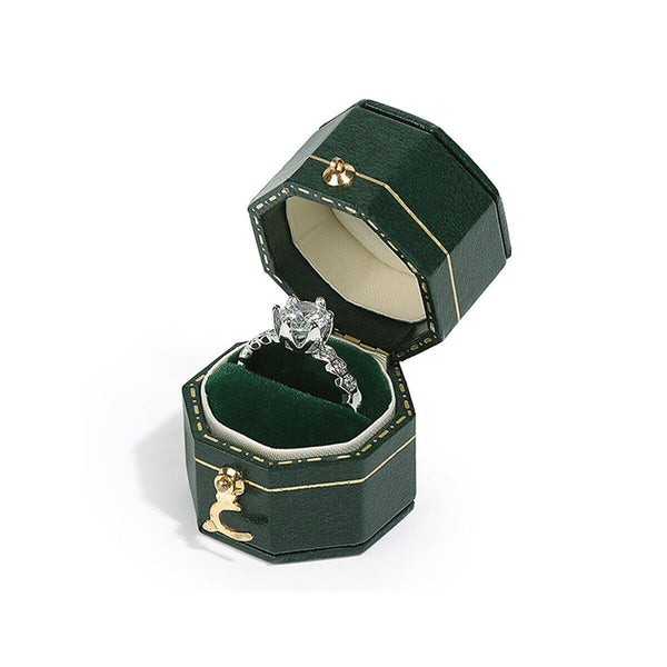 Green Mini Jewellery Box Ring Storage Organizer Case Small Travel Box for Rings