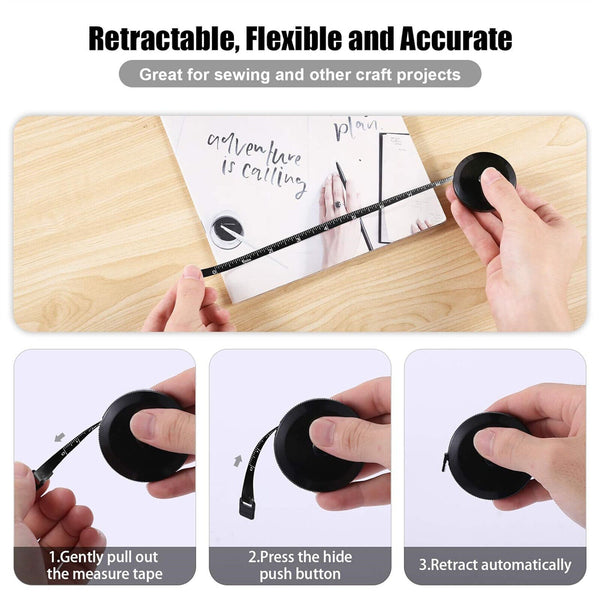 10x Retractable Soft Tape Measure for Sewing Fabric Cloth Measurement 60Inch/1.5M