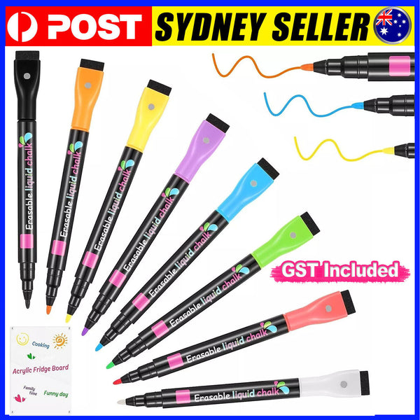 16x Fluorescent Liquid Chalk Marker Pens LED Writing Board Glass Window Pen Nib