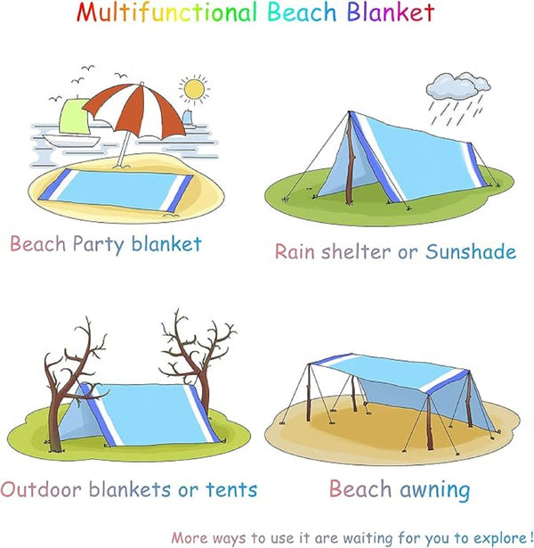 Large Waterproof Outdoor Picnic Blanket Mat Beach Carpet Polyester 200cm x 145cm