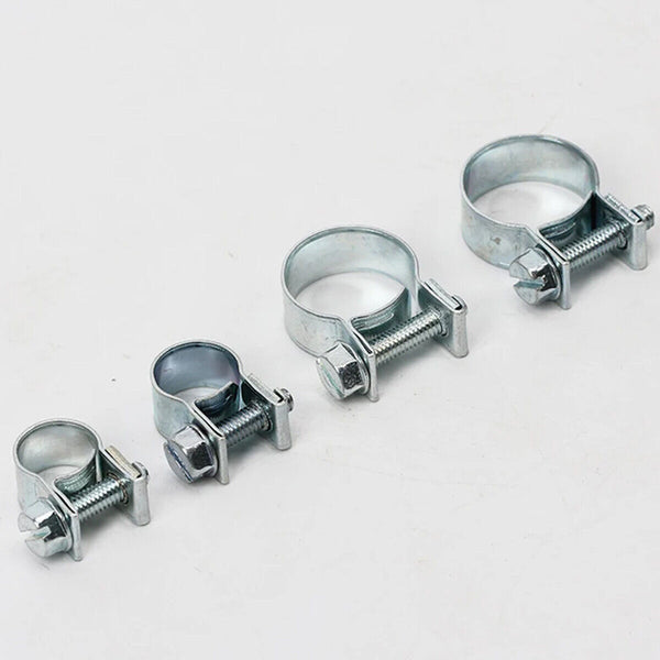 10pcs galvanized iron fuel hose clamps for automobile air pipe secure gri AU