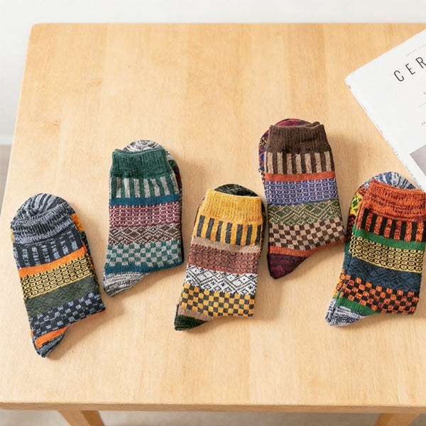 15Pairs Winter Thermal Nordic Socks – Warm Wool Blend Crew Socks