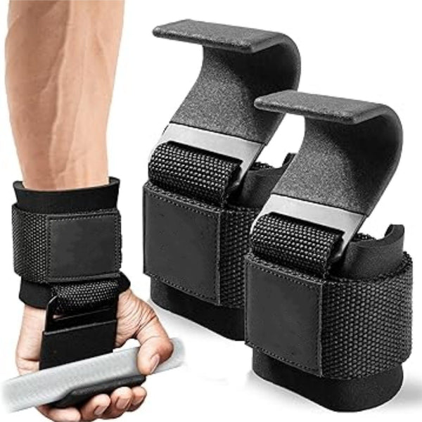 Weight Lifting Power Hooks Wrist Support Straps | Gym Grip Hooks for Deadlift