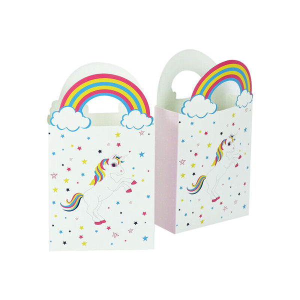10/50 Paper Unicorn Bag Treat Gift Loot Bag Candy Box Kids Birthday Party Favour
