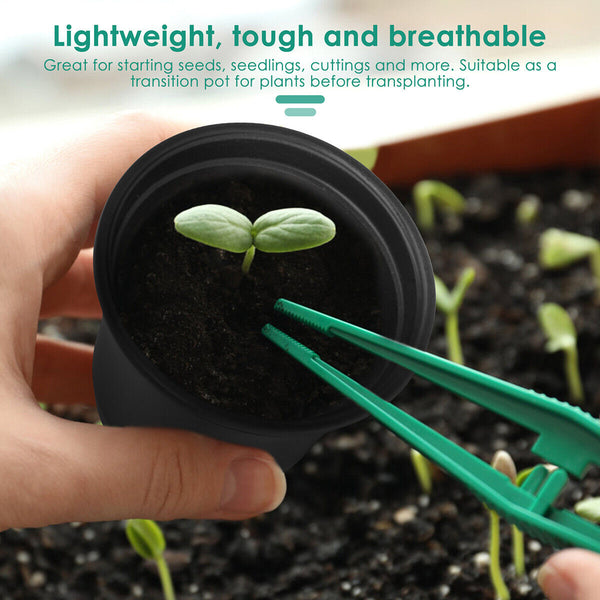 200PCS Plastic Plant Flower Pots Nursery Seedlings Growing Garden Plant Pots AU