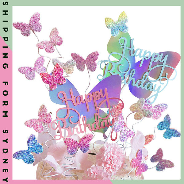 Butterfly Cake Topper Cake Decoration Cake Topper Stick Pack Love Heart AU Stock
