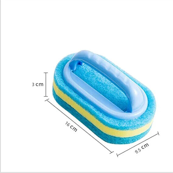 Handle Sponge Brush Cleaning Kitchen Bathroom Shower Bathtub Scrubber Clean Tool