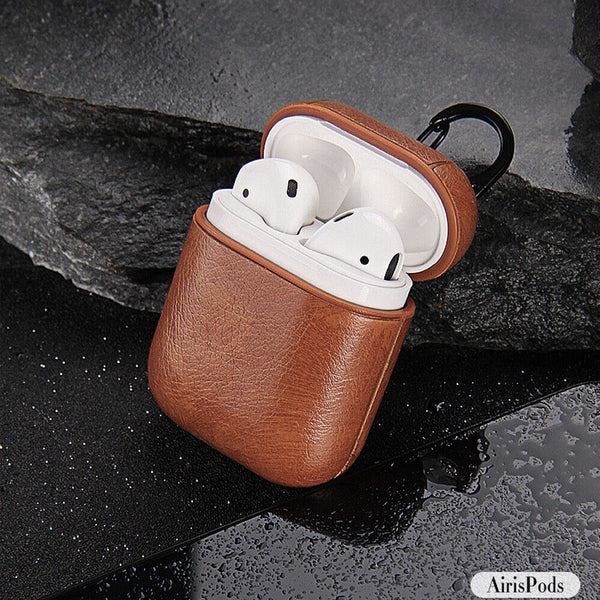 Compatible With Airpods Leather Earphone Protective Case Cover shockproof
