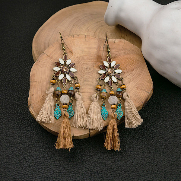 Chic Bohemian Dreamcatcher Tassel Earrings Geometric Design Women's Jewelry AU
