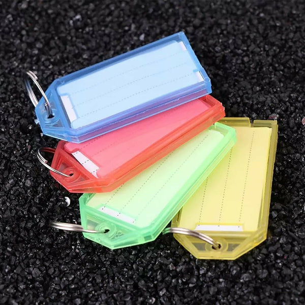 20pcs Key Tag with Key Ring Luggage Tag ID Label Travel Suitcase Identity Card