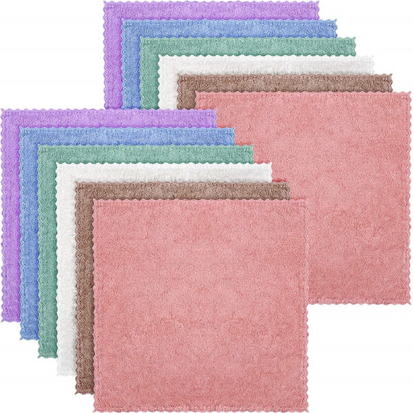 48PCS Microfiber Washcloth Towels Absorbent Cleaning Cloths for Kitchen Car Gym