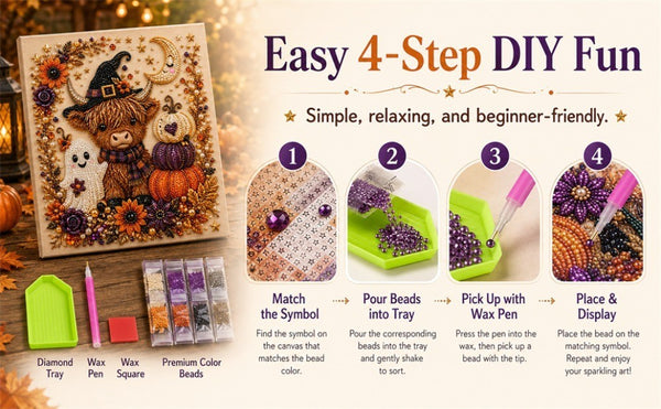 Halloween Ghost Pearl Art DIY Kit 3D Diamond Painting Craft Home Decor Gift
