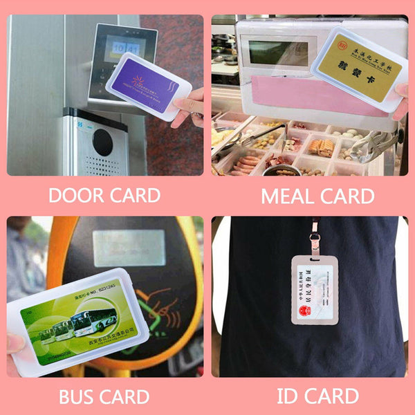 12pcs Quality Vertical Clear Card ID Holder Sleeve Office Name Tag Pass lanyard