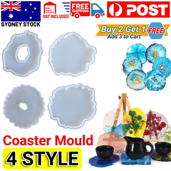 Coaster Resin Casting Mold Silicone Jewelry Agate Making Epoxy Mould Tool Craft