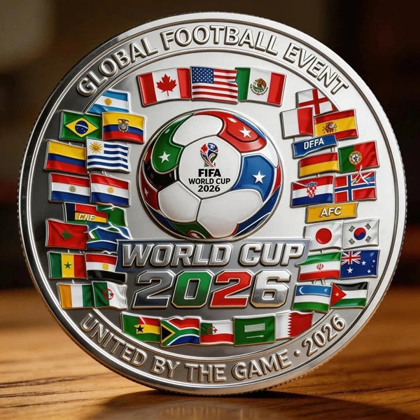 3D Commemorative Coin Football Souvenir Collectible USA Canada Mexico 2026