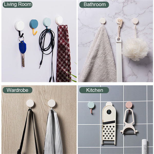 20PCS Strong Self Adhesive Hook Kitchen Bathroom Stick On Wall Door Hanger AU
