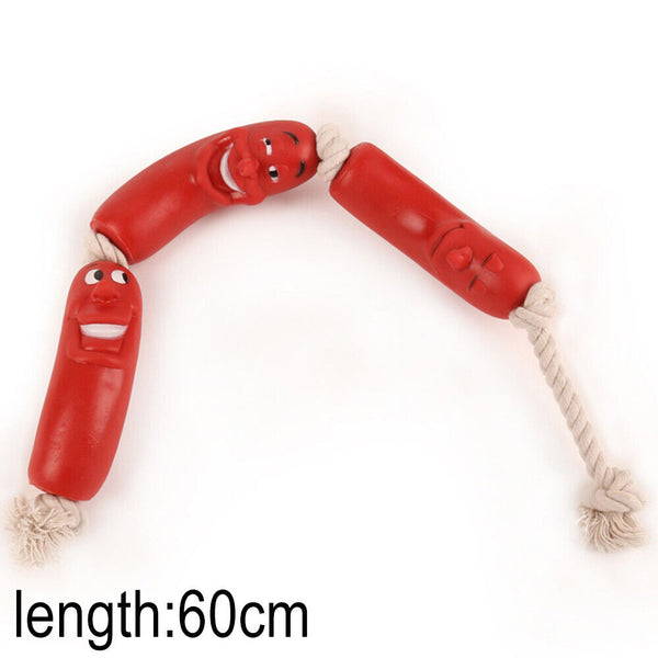 Great Fun & Exercise Tug Of War Pet Basic Rope Sausage Toy