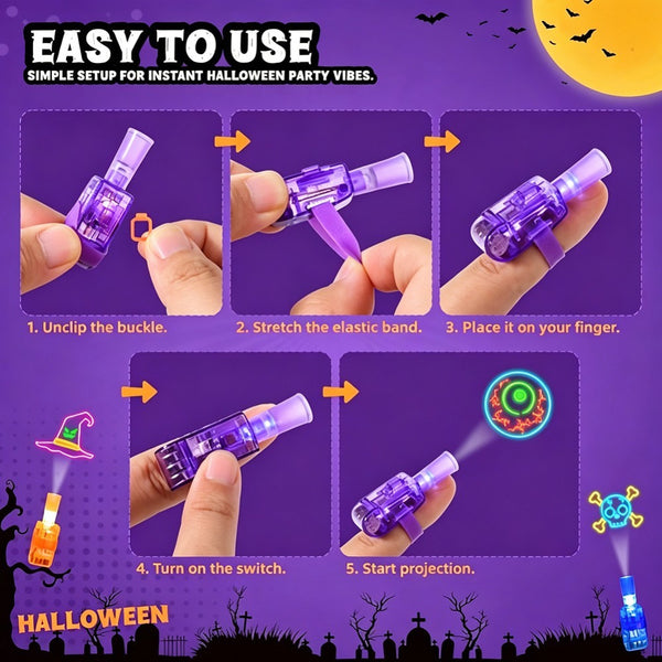 12-24 PCS Halloween LED Finger Lights for Kids LED Projection Party Favors AU