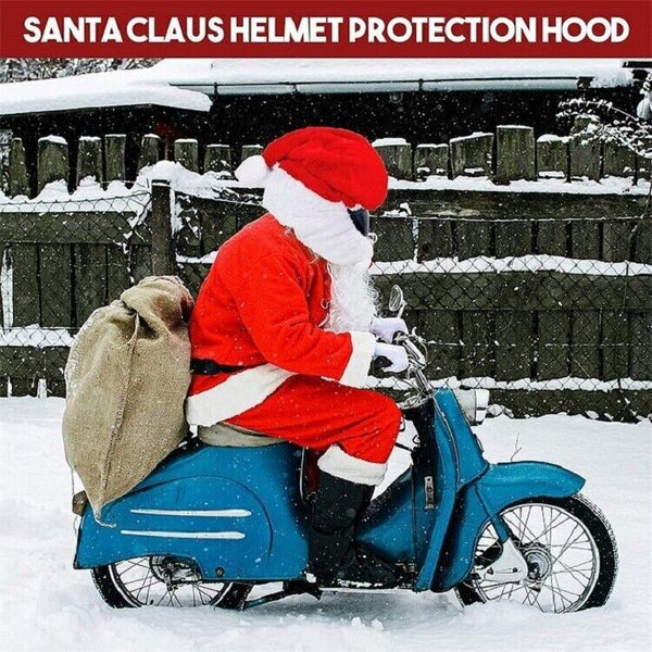 Christmas Helmet Cover For Motorcycle Motorbike Helmet Case Santa Claus hat