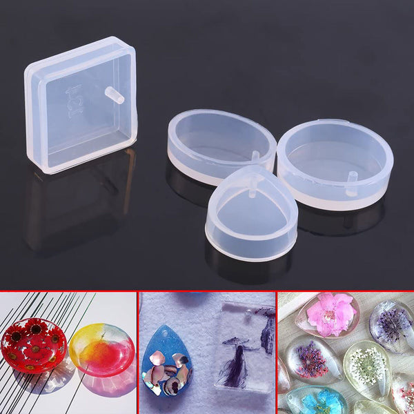 20PCS Mold Pendant Mould With Hanging Hole Jewelry Keychain Pendant DIY Craft AU